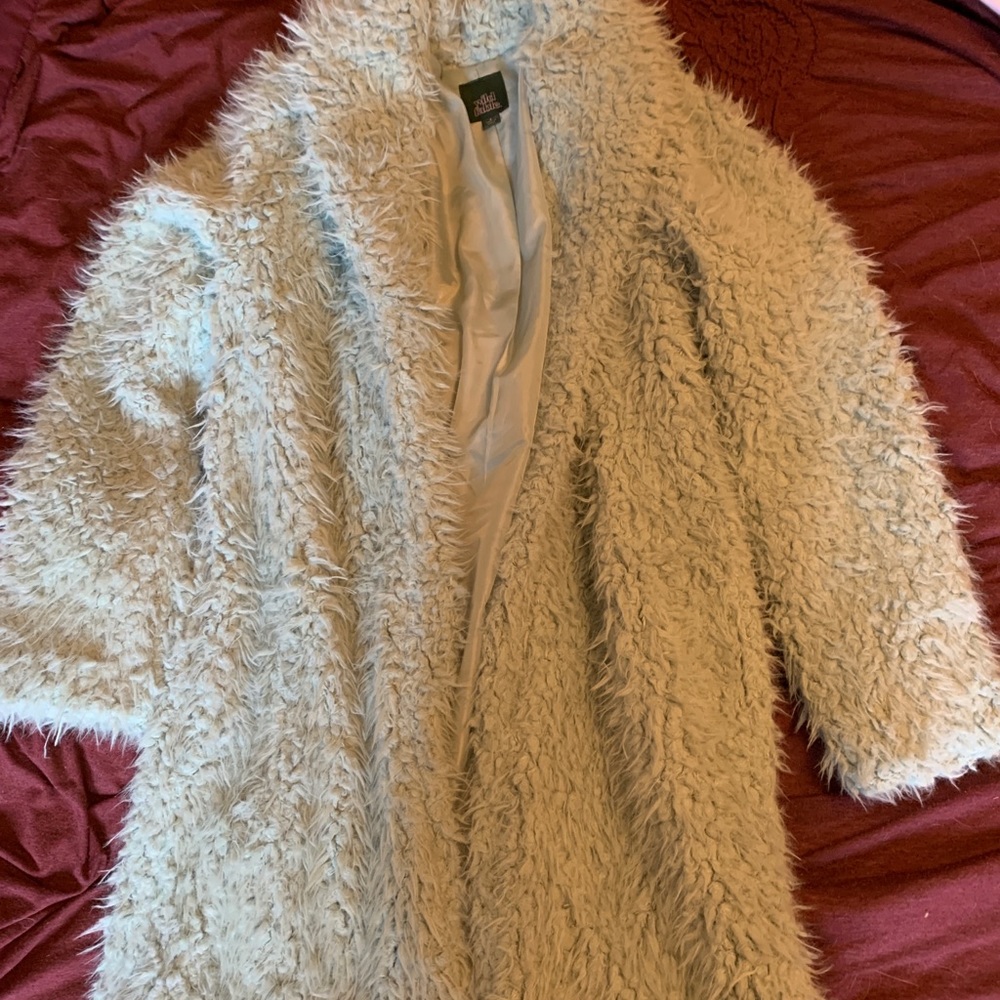 Icy blue teddy bear coat